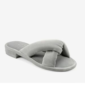 NWT Aerosoles Jaxon Slide Sandal - gray velvet